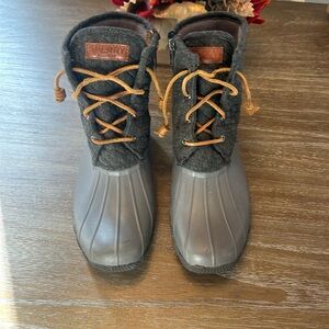 Sperry Charcoal and Black Duck Boots
